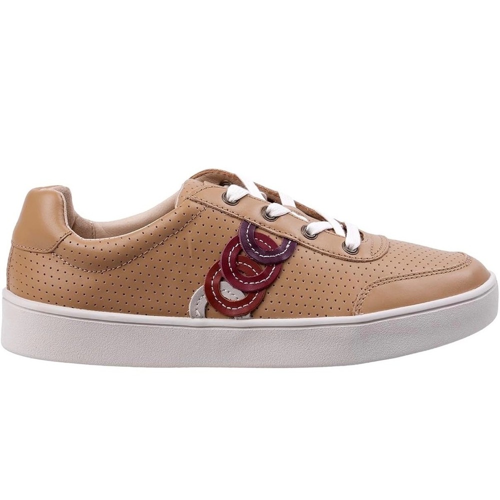 Spenco Womens Leather Orthotic Sneakers Tan Brown Perforated Lace Up Size 7 B - Picture 4 of 9